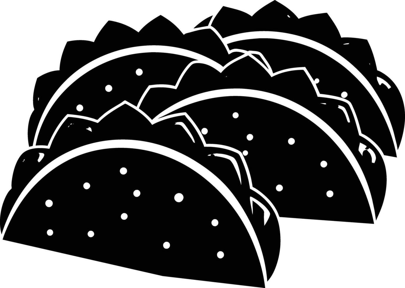Black silhouette illustration of tacos vector