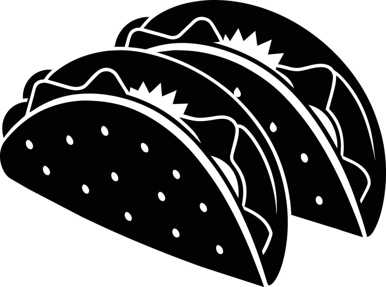 Black silhouette illustration of tacos vector