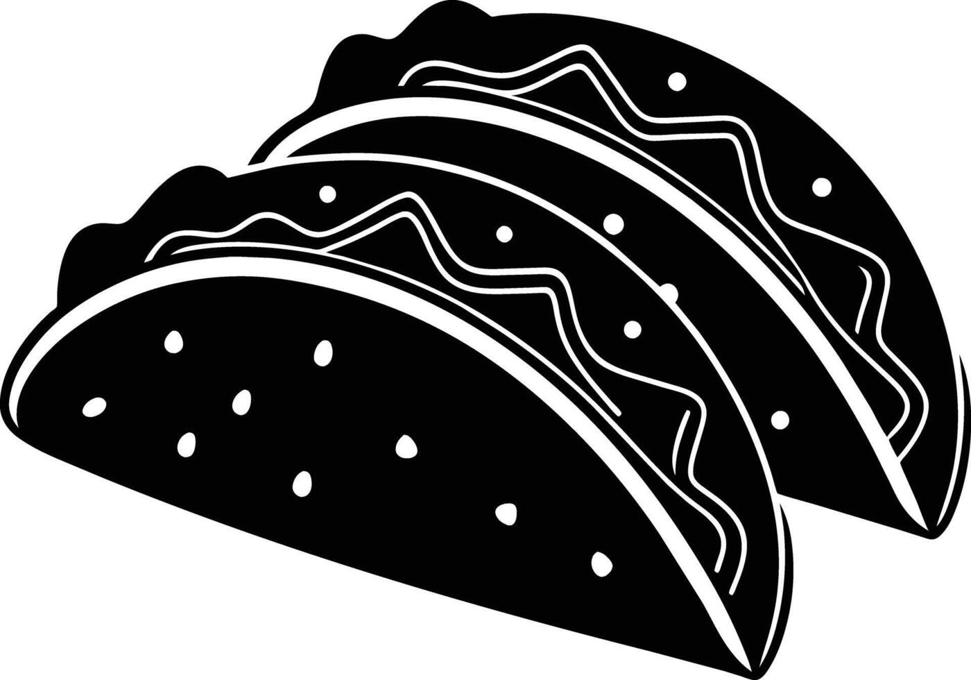Black silhouette illustration of tacos vector