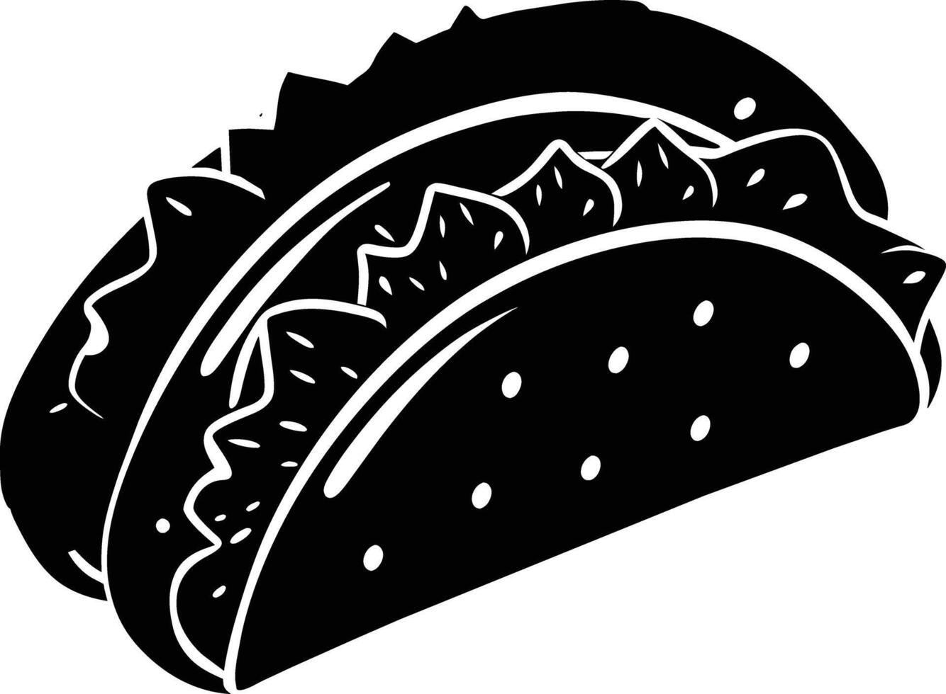 Black silhouette illustration of tacos vector