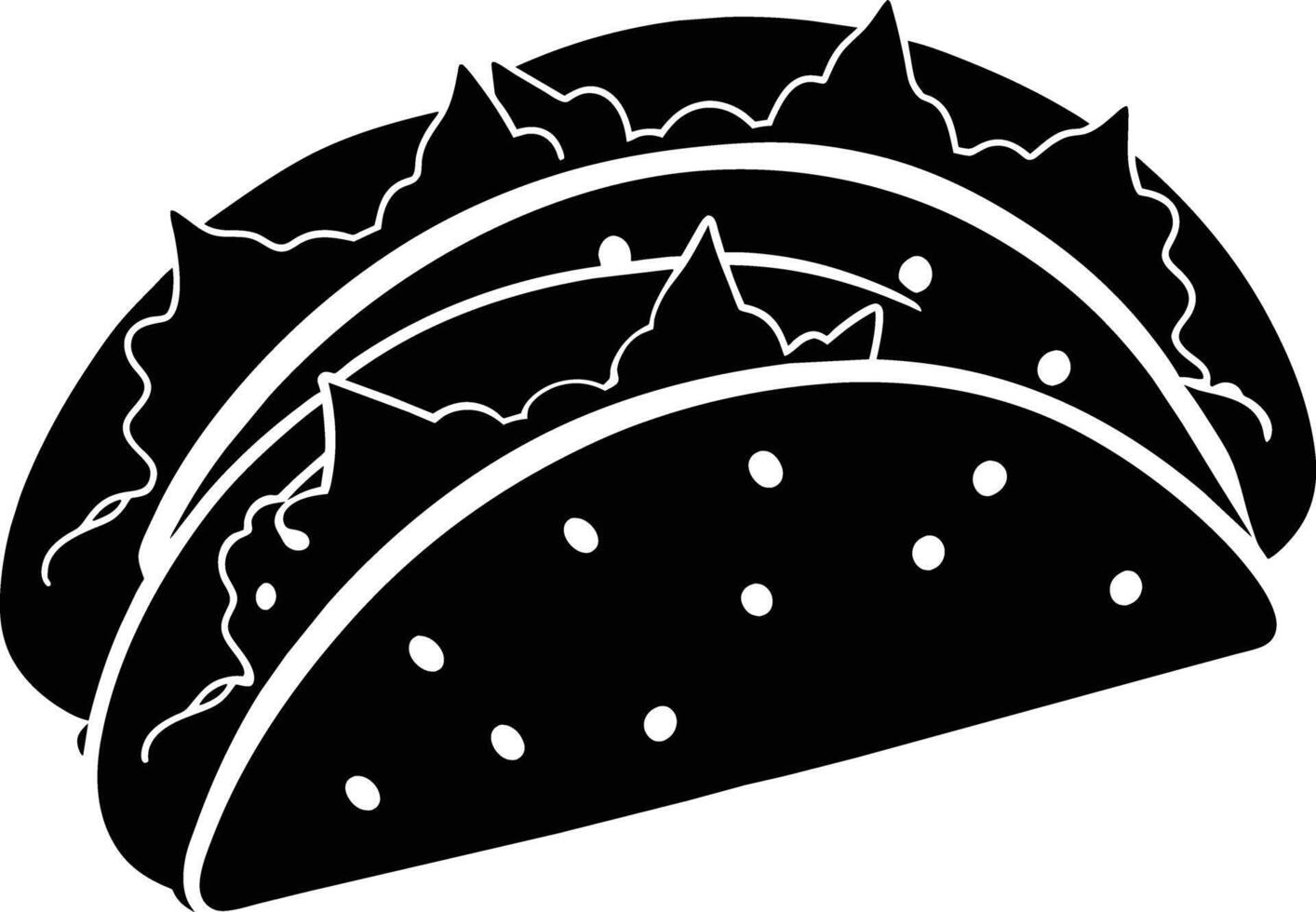 Black silhouette illustration of tacos vector