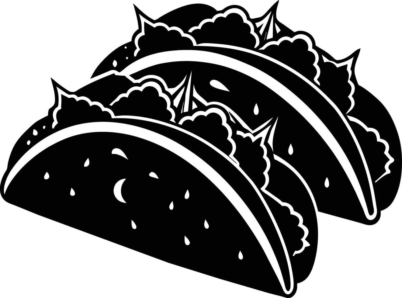 Black silhouette illustration of tacos vector