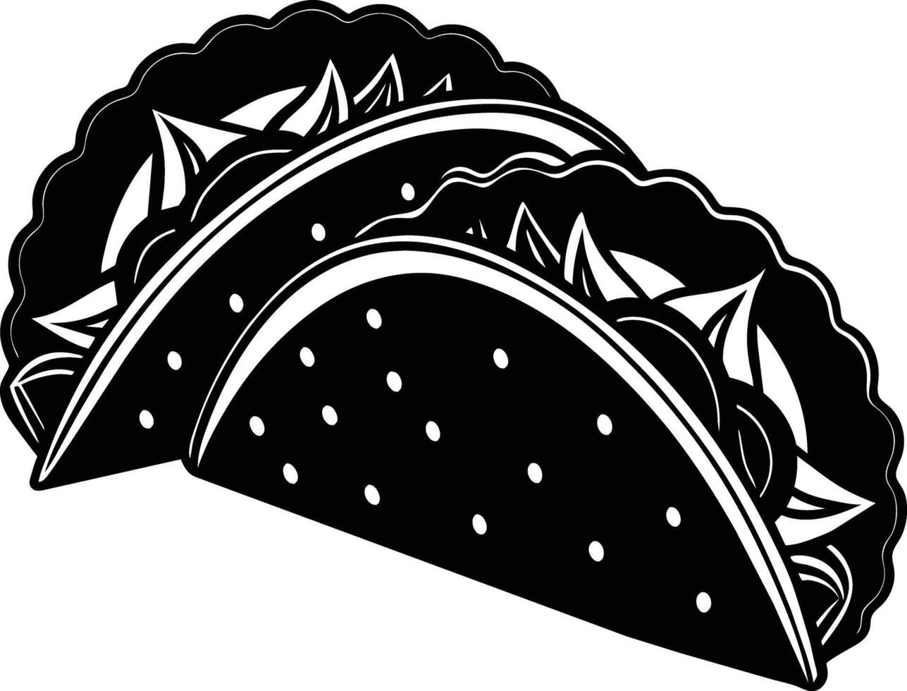 Black silhouette illustration of tacos vector