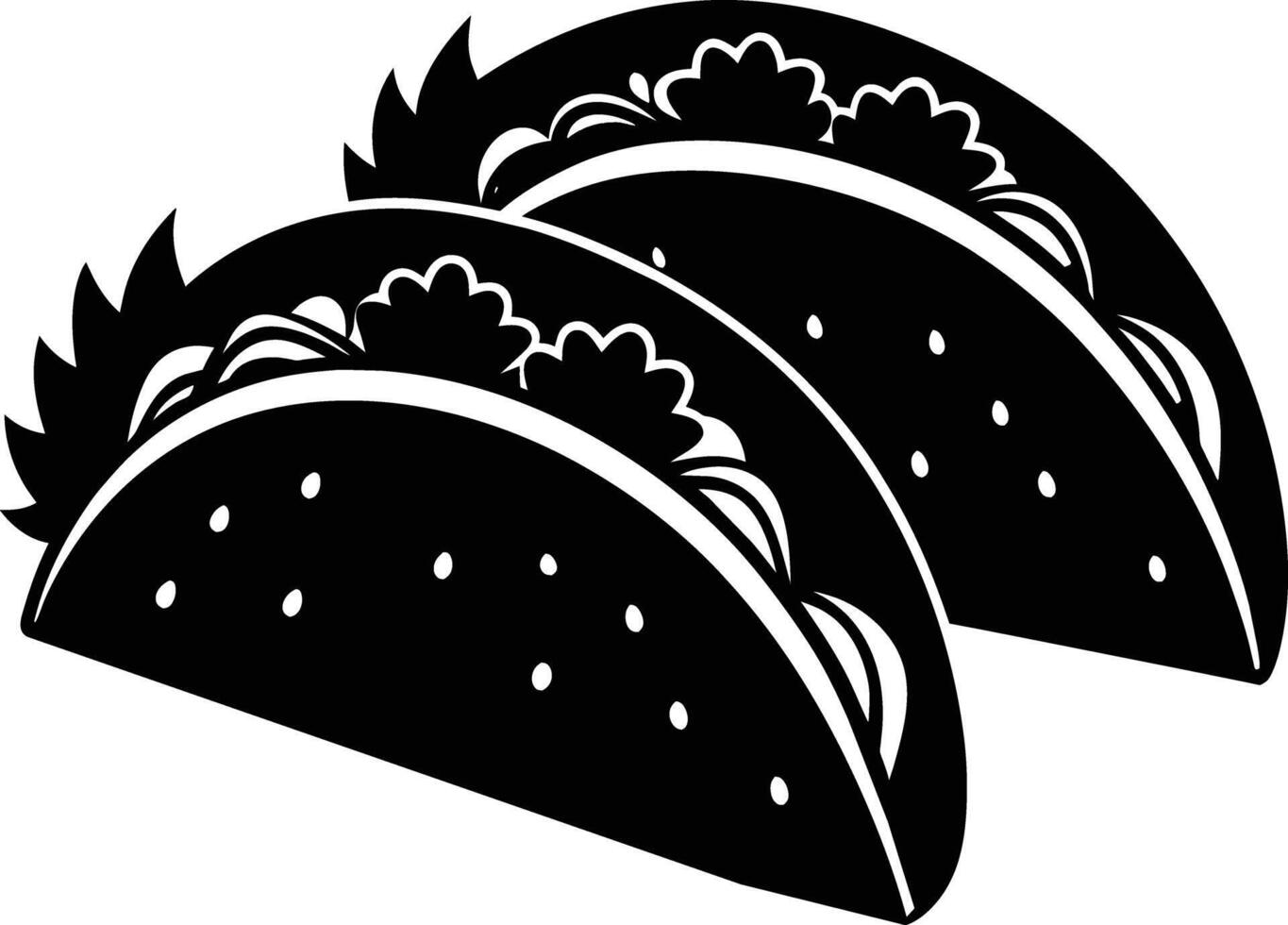 Black silhouette illustration of tacos vector