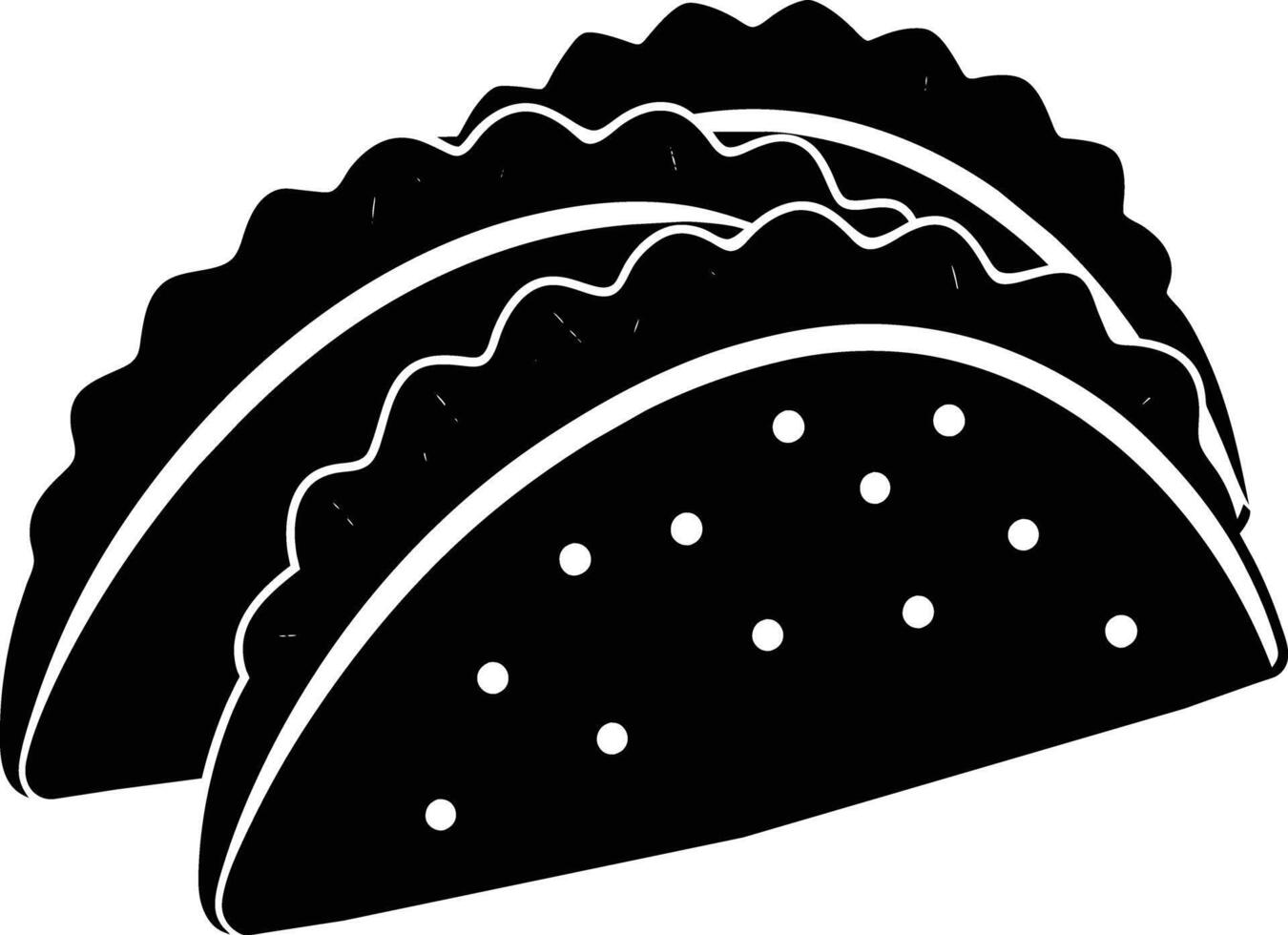 Black silhouette illustration of tacos vector