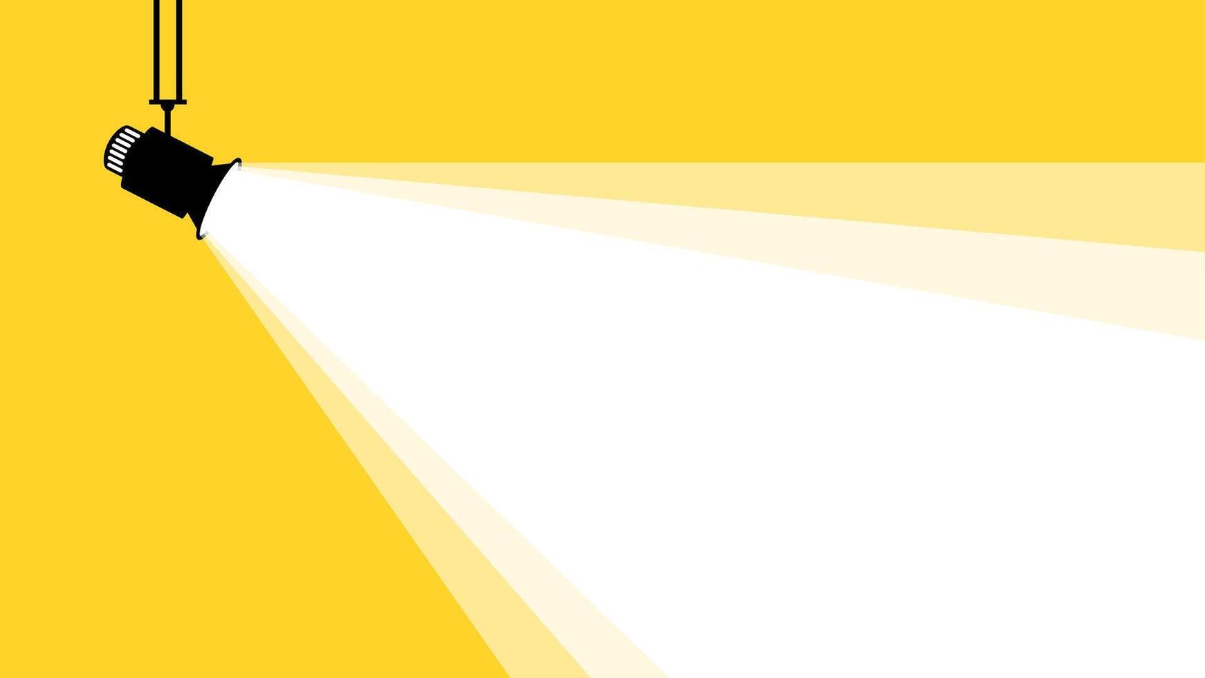 Spotlight shining on a yellow background vector