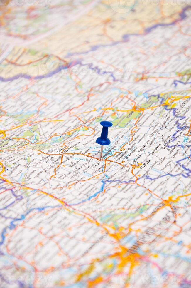 Blur pin on a map photo