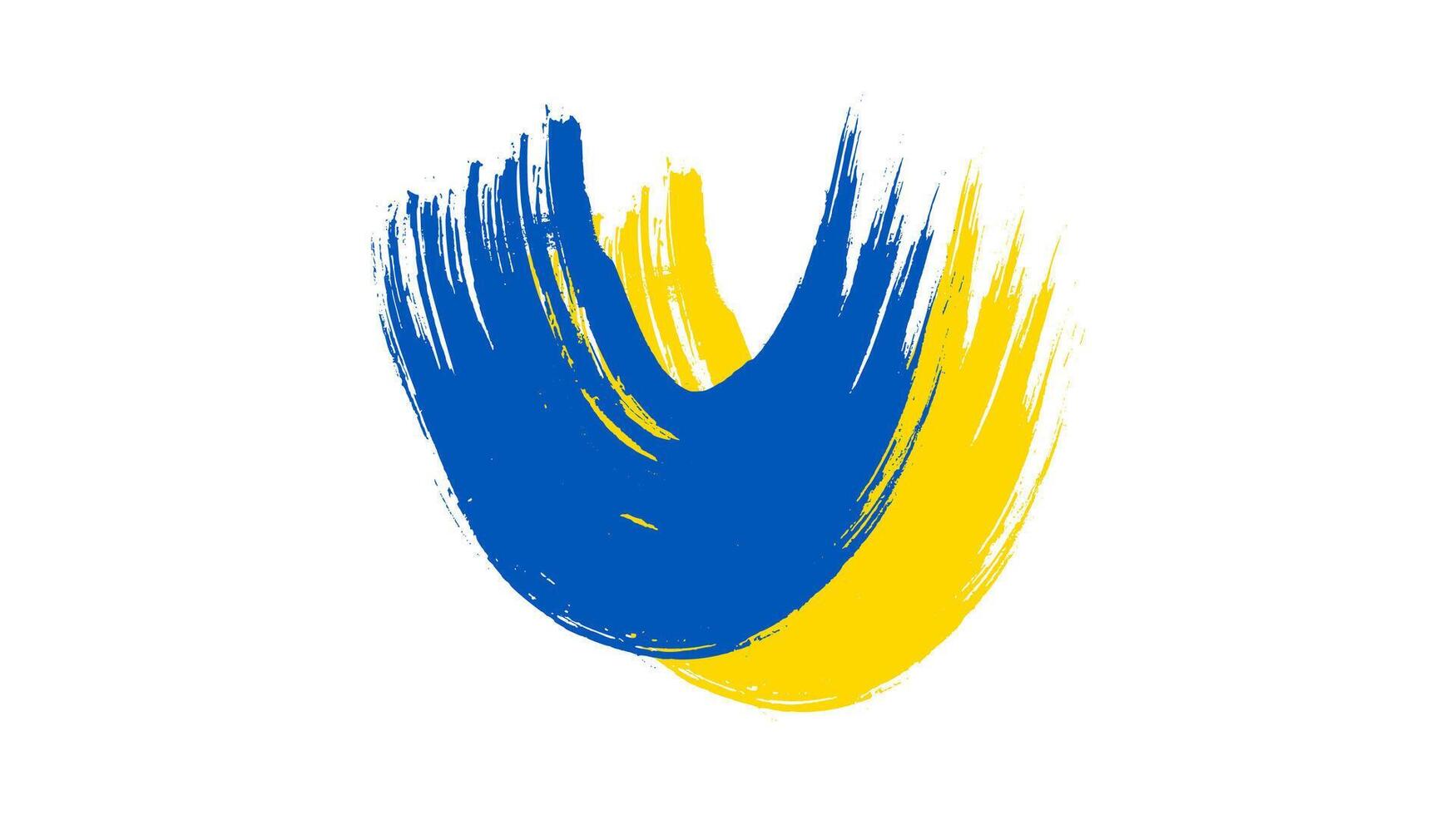 Ukrainian national flag in grunge style vector