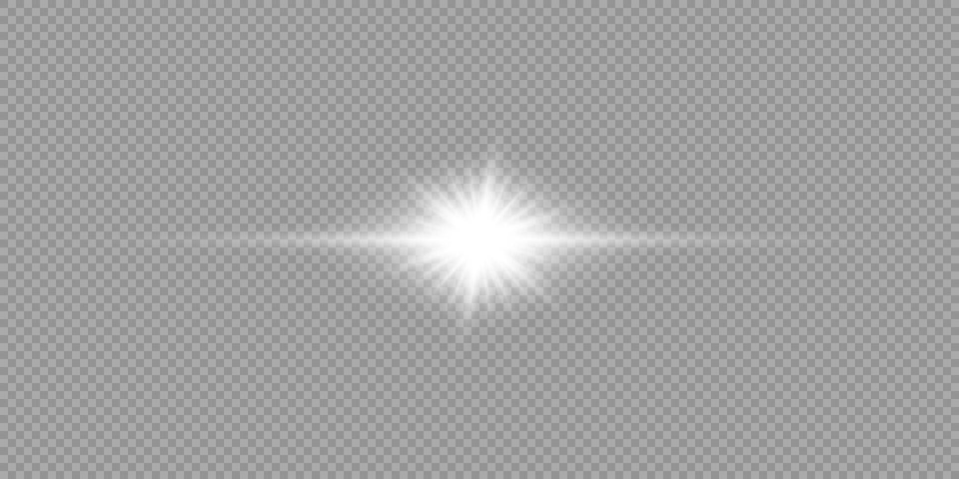 White horizontal light effect of lens flares vector