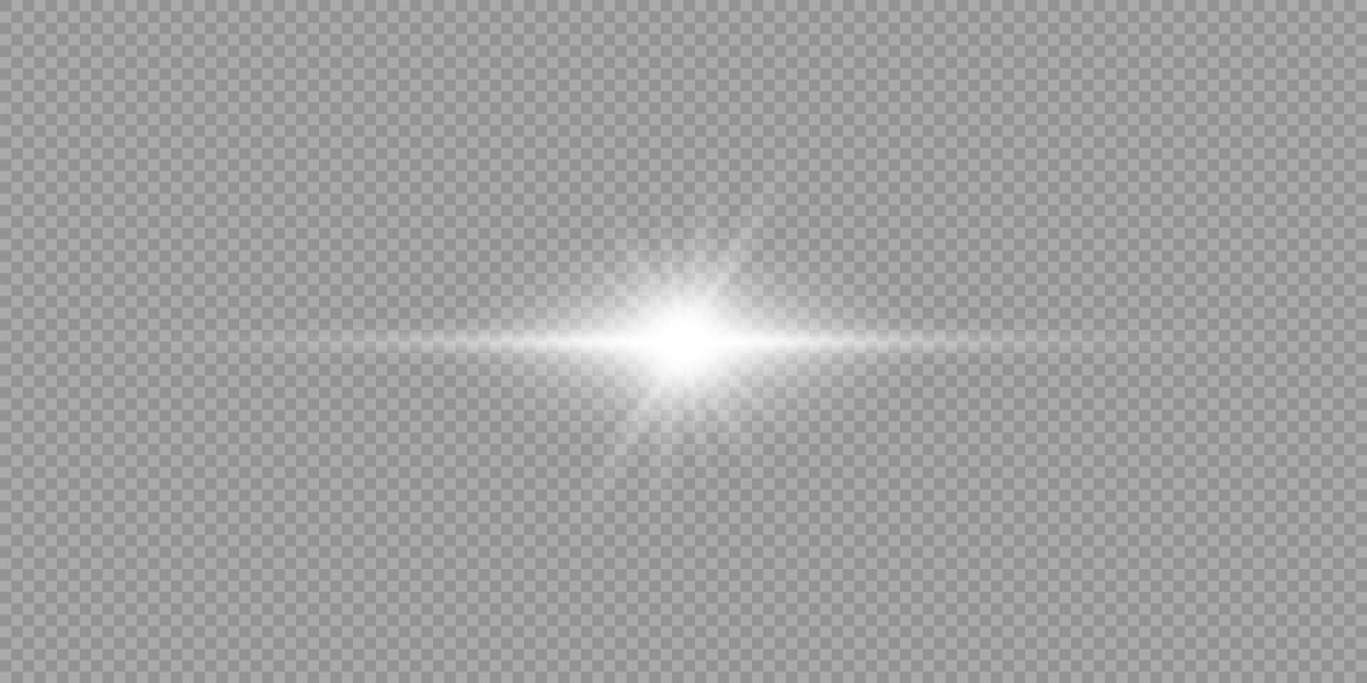 White horizontal light effect of lens flares vector