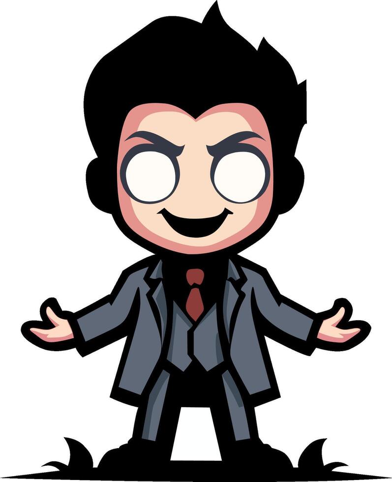 a cartoon character with a suit and tie vector
