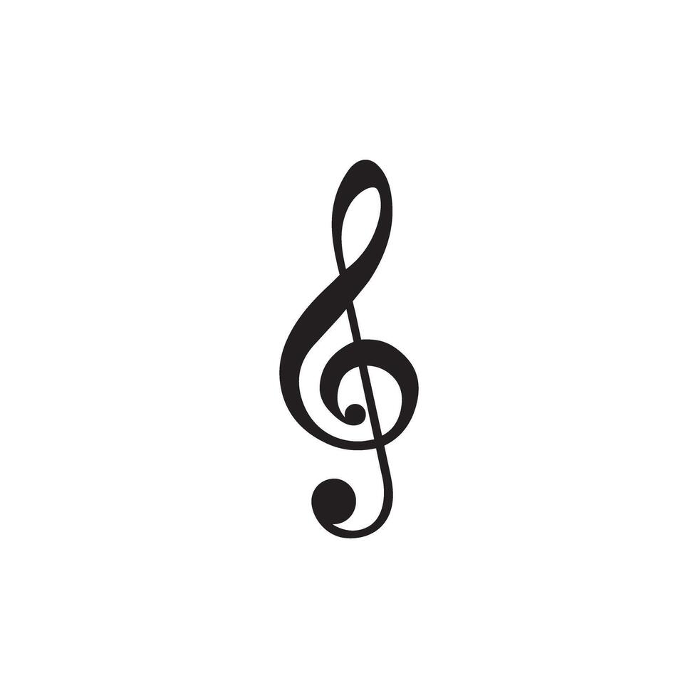 treble clef line icon, music and instrument, note sign graphics, a linear pattern vector