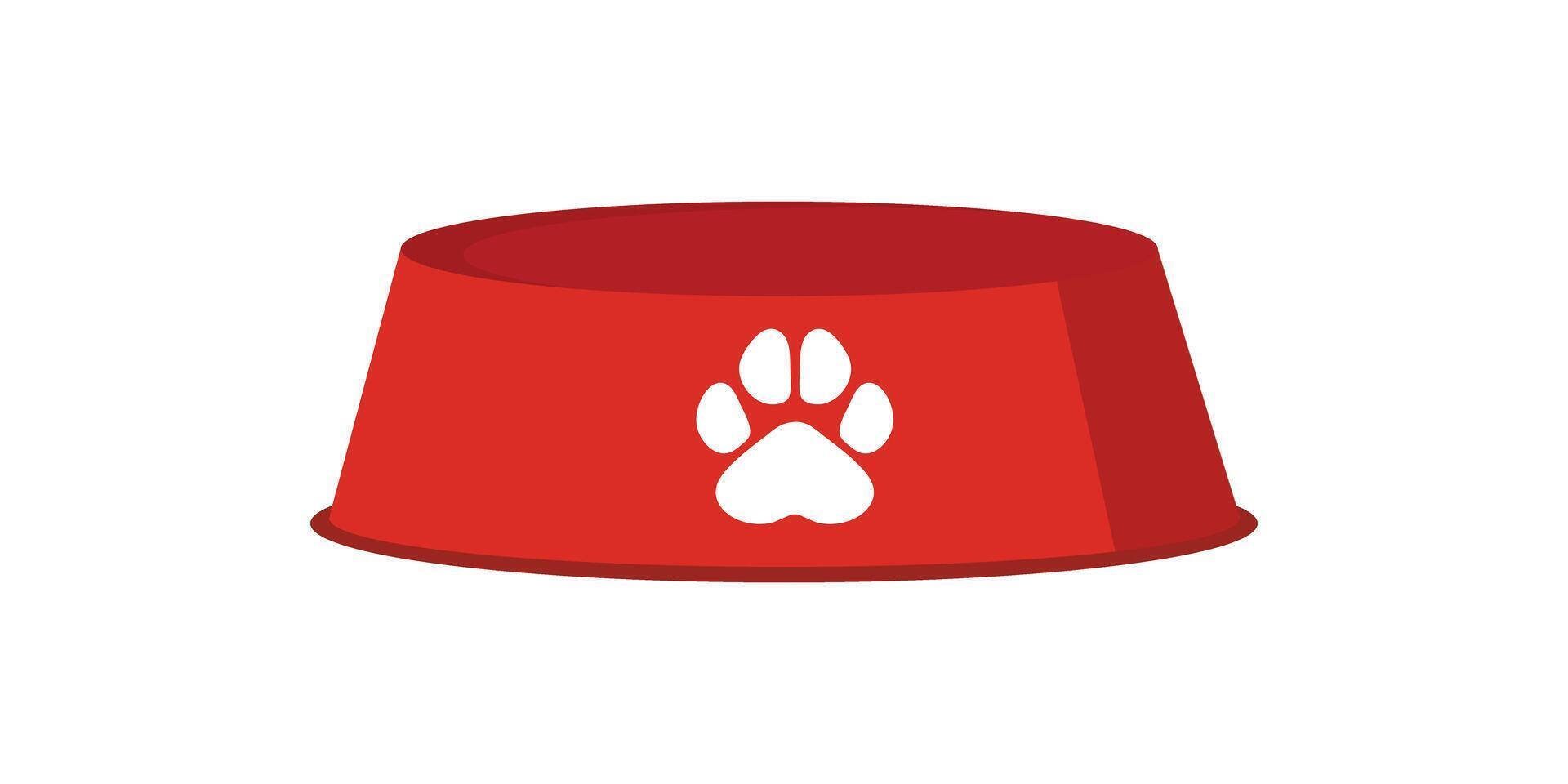 Red empty dog bowl isolated vector