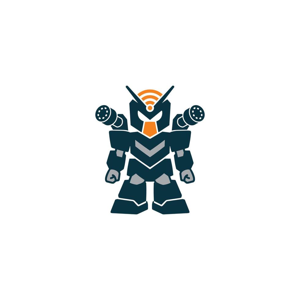 Robot with Weapon illustration vector