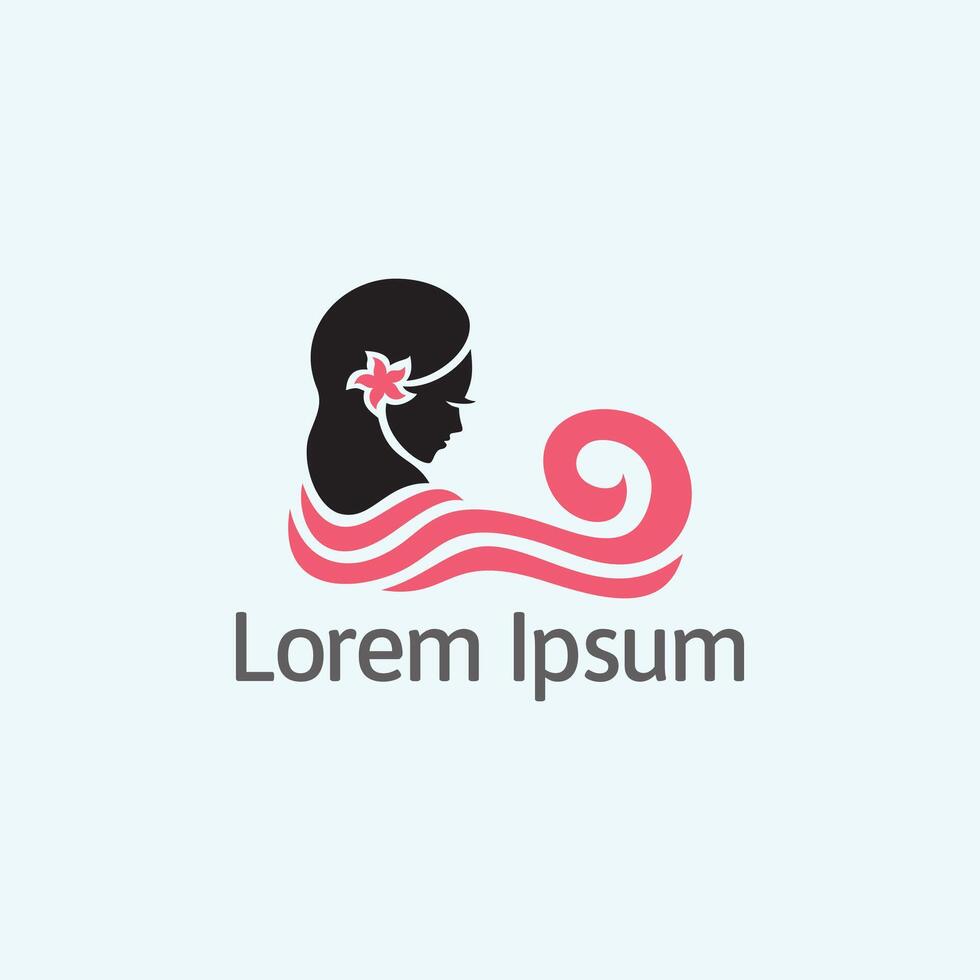 Beauty Graceful Woman logo silhouette vector