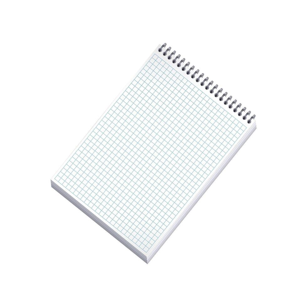 Realistic ruled notepad with dog ear, turned-up corner vector