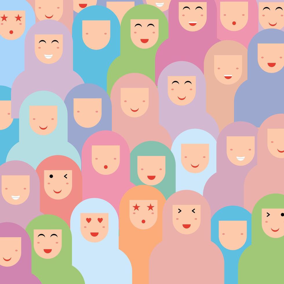 Moslem women pattern or background design vector
