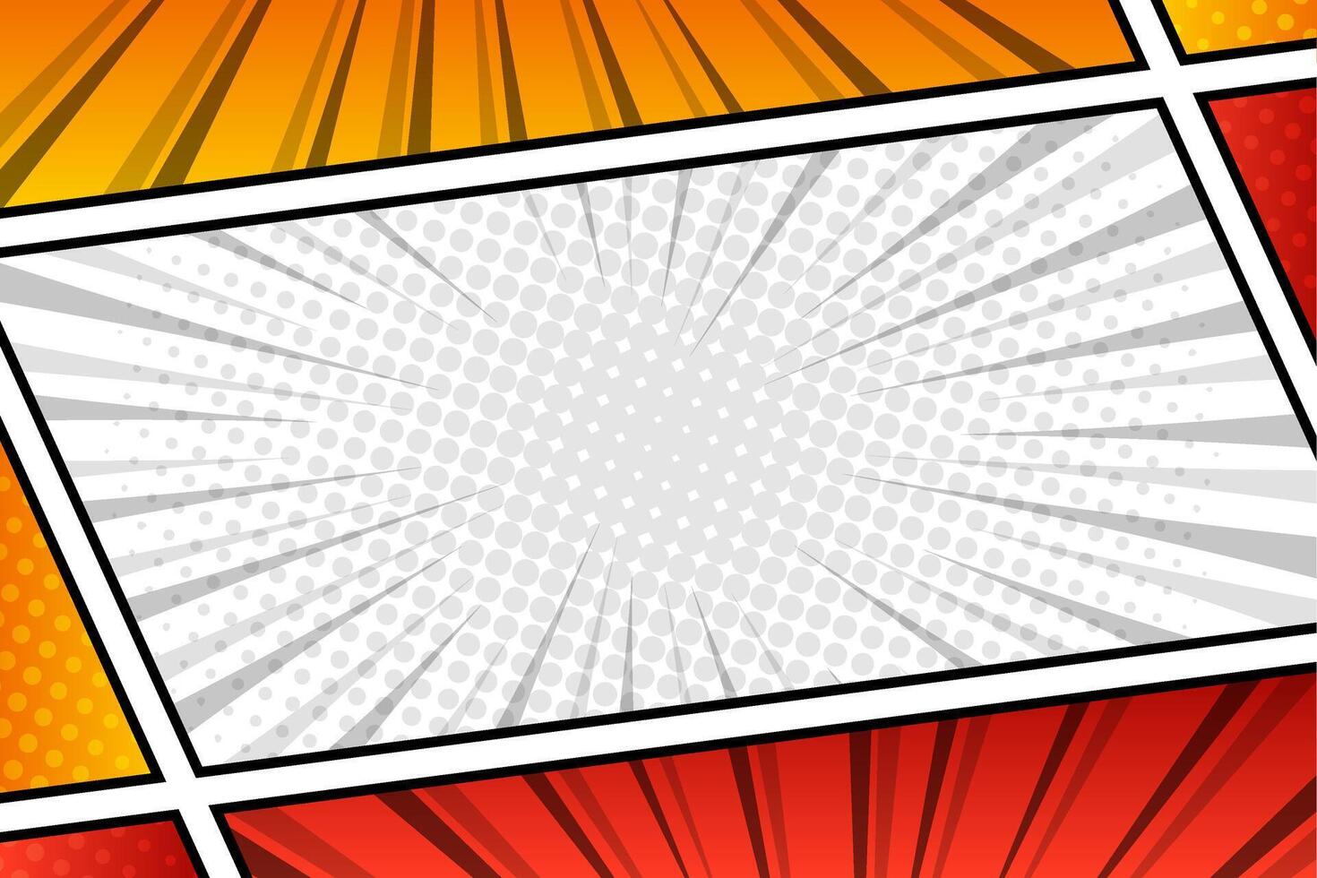 Blank comic page frame background design template vector
