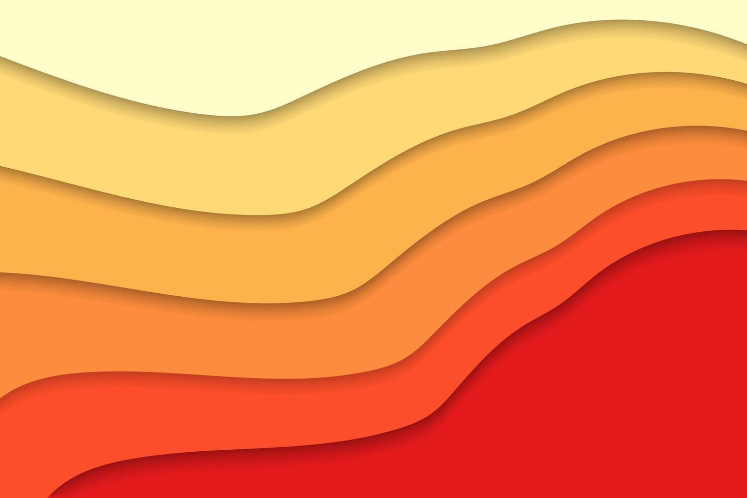 Retro abstract papercut colorful background with wave shape vector