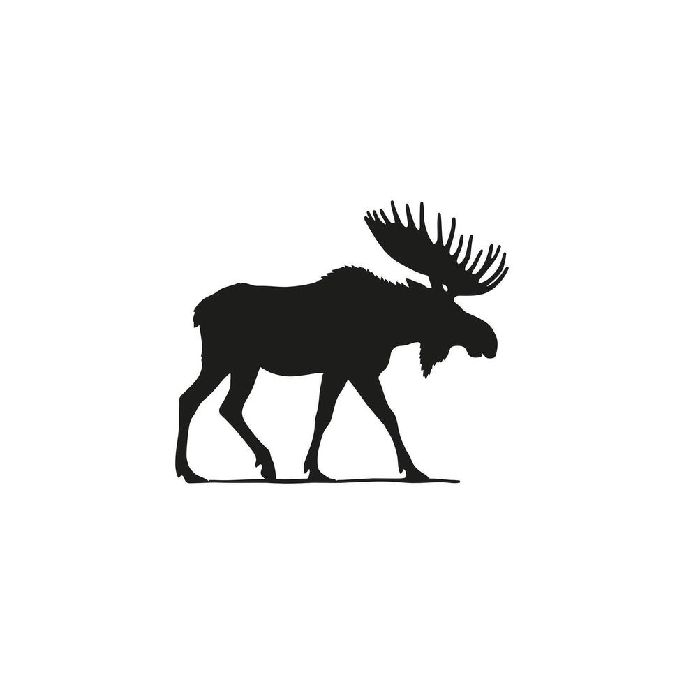 Hand drawn animal silhouette illustration vector