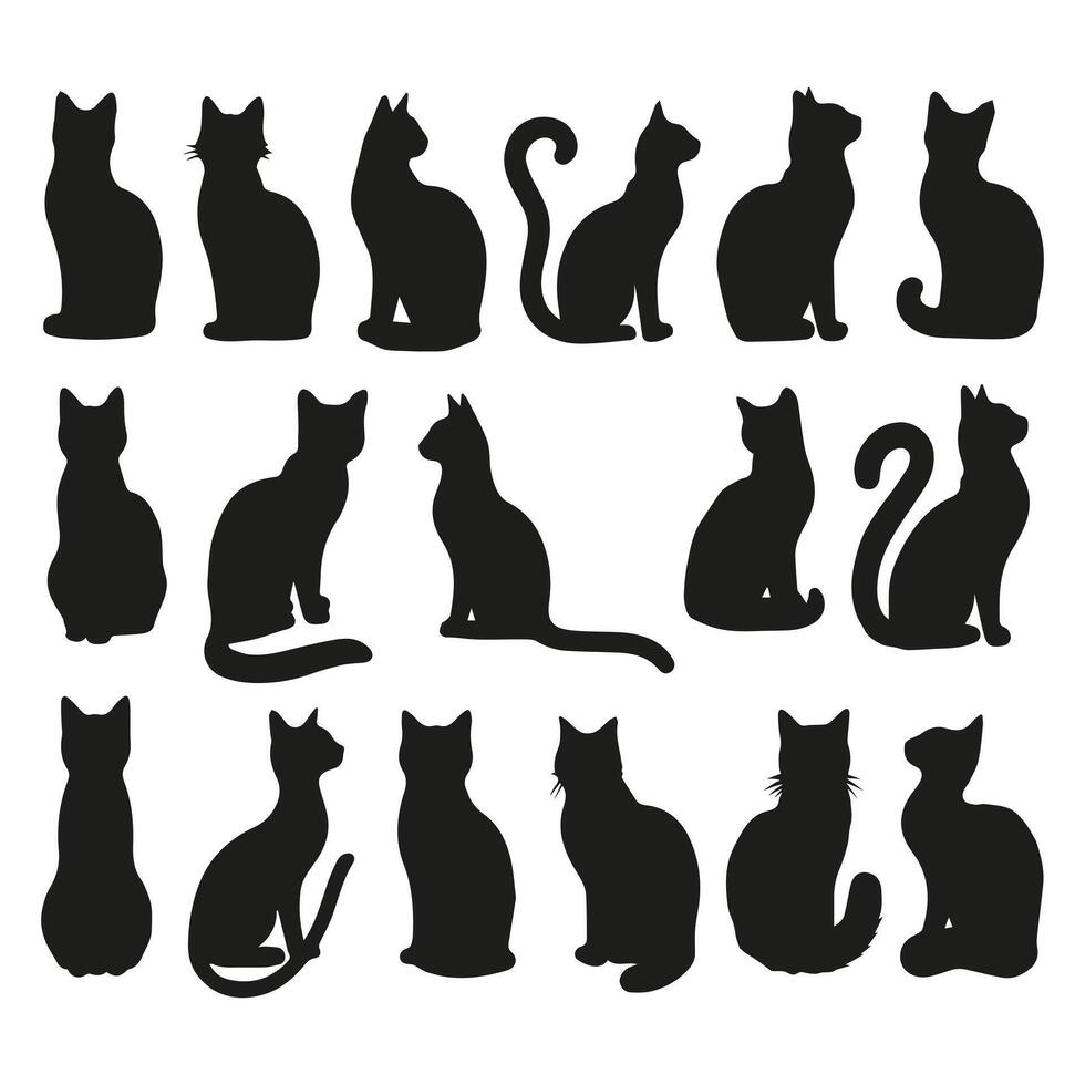 Animal silhouette set illustration vector