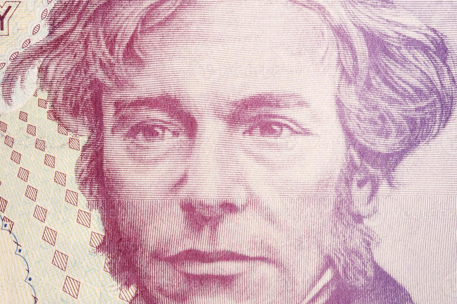 Michael Faraday a closeup portrait from English money photo