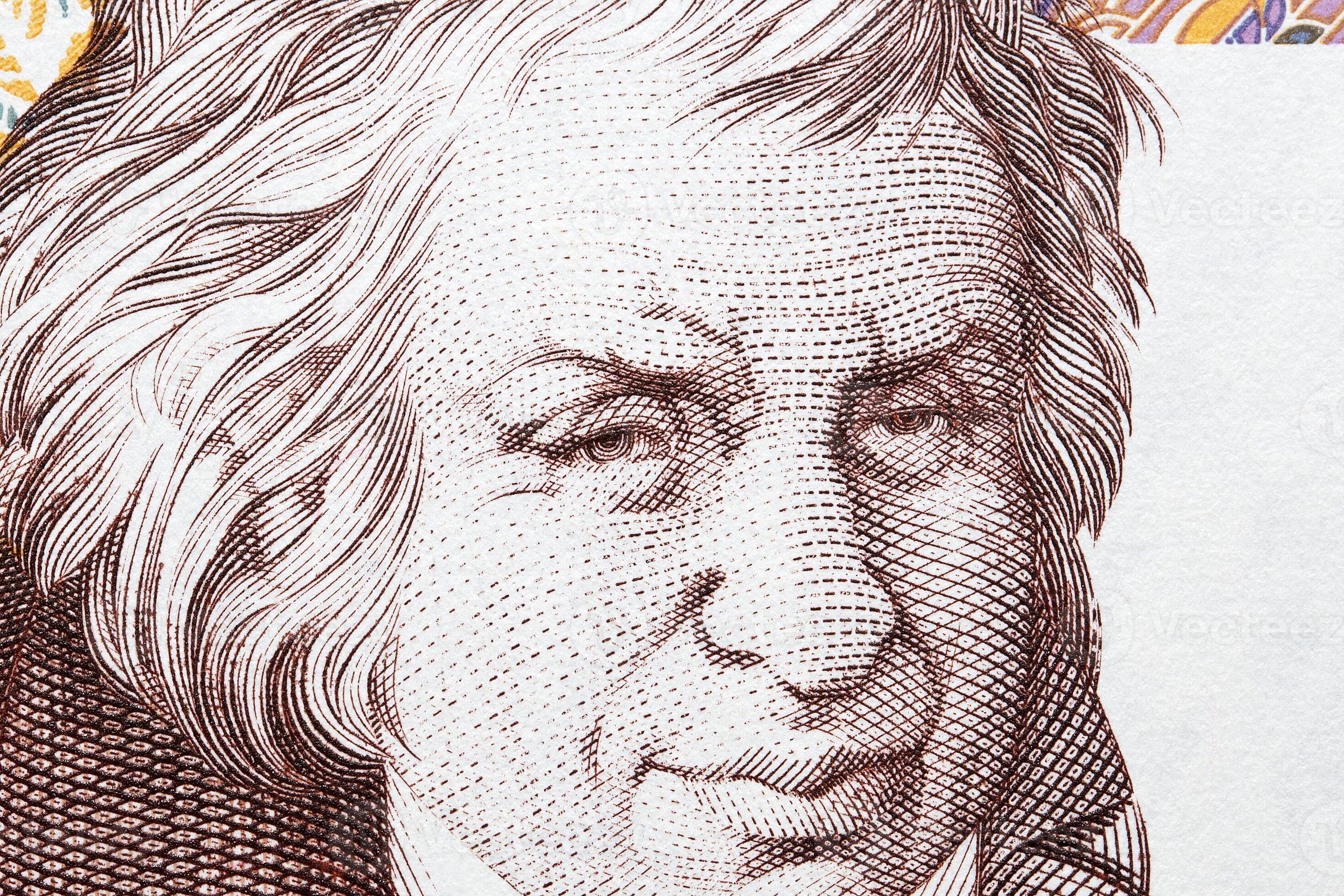 Mouzinho da Silveira a closeup portrait from old Portuguese money