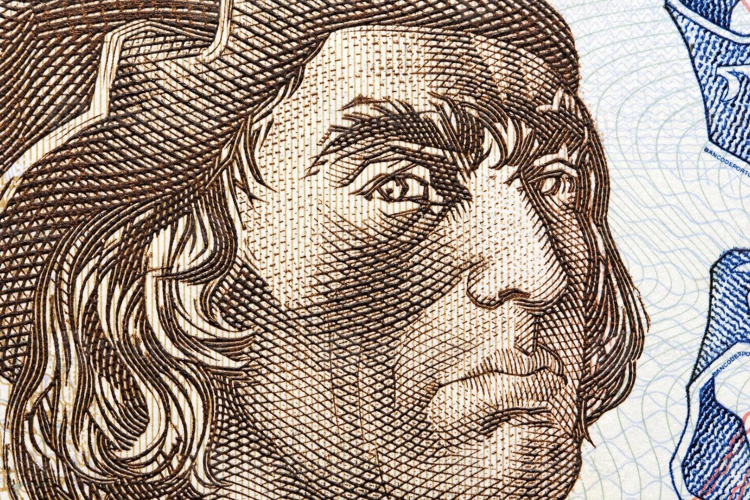 Bartolomeu Dias a closeup portrait from old Portuguese money photo