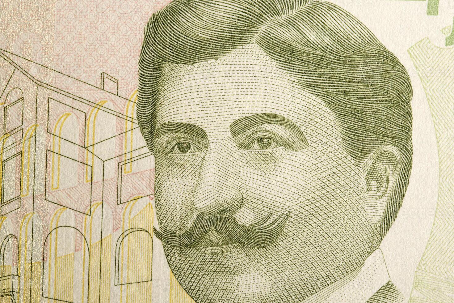 Mimar Kemaleddin a closeup portrait from Turkish money photo