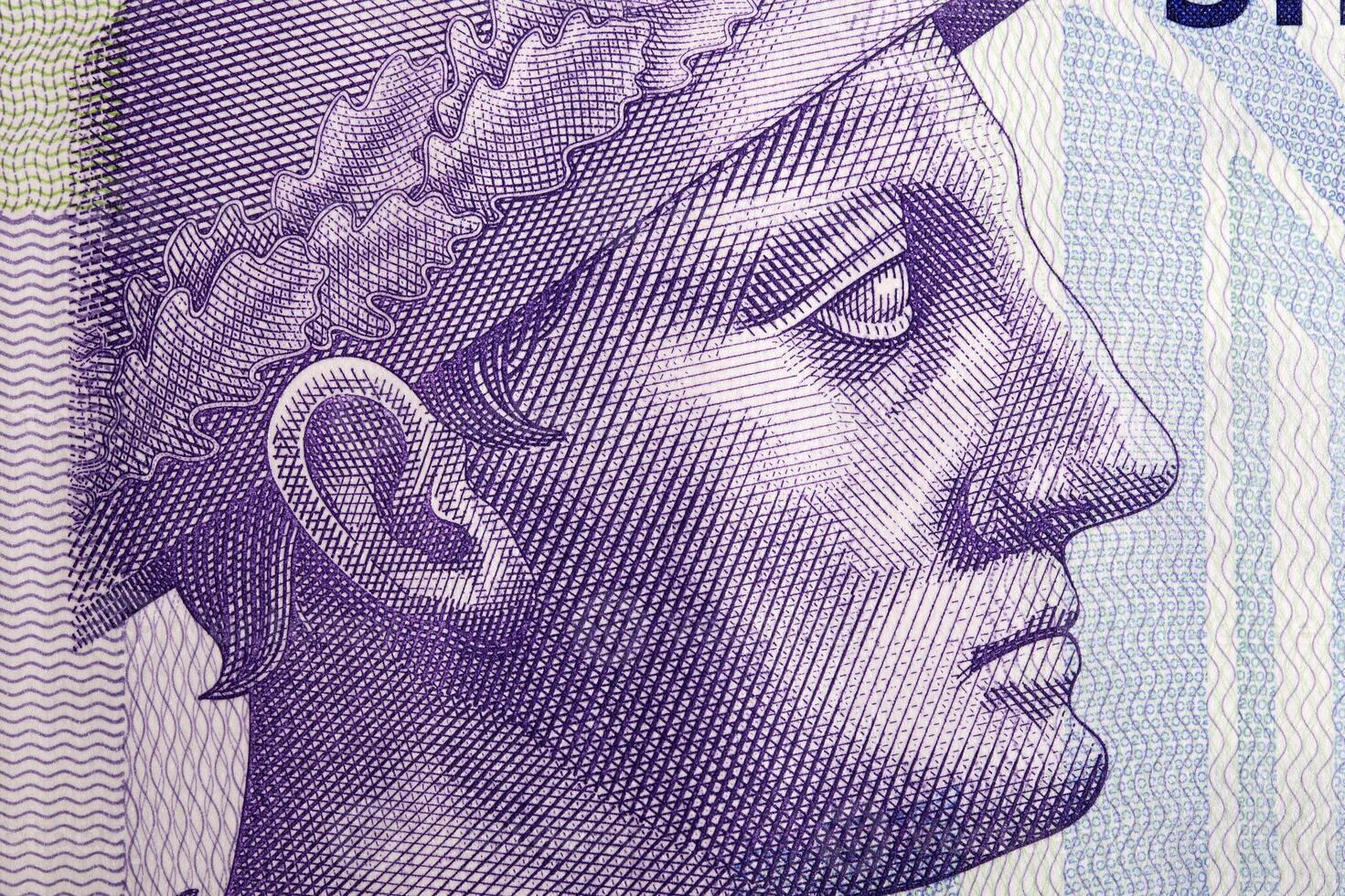 Gentius a closeup portrait from Albanian money photo