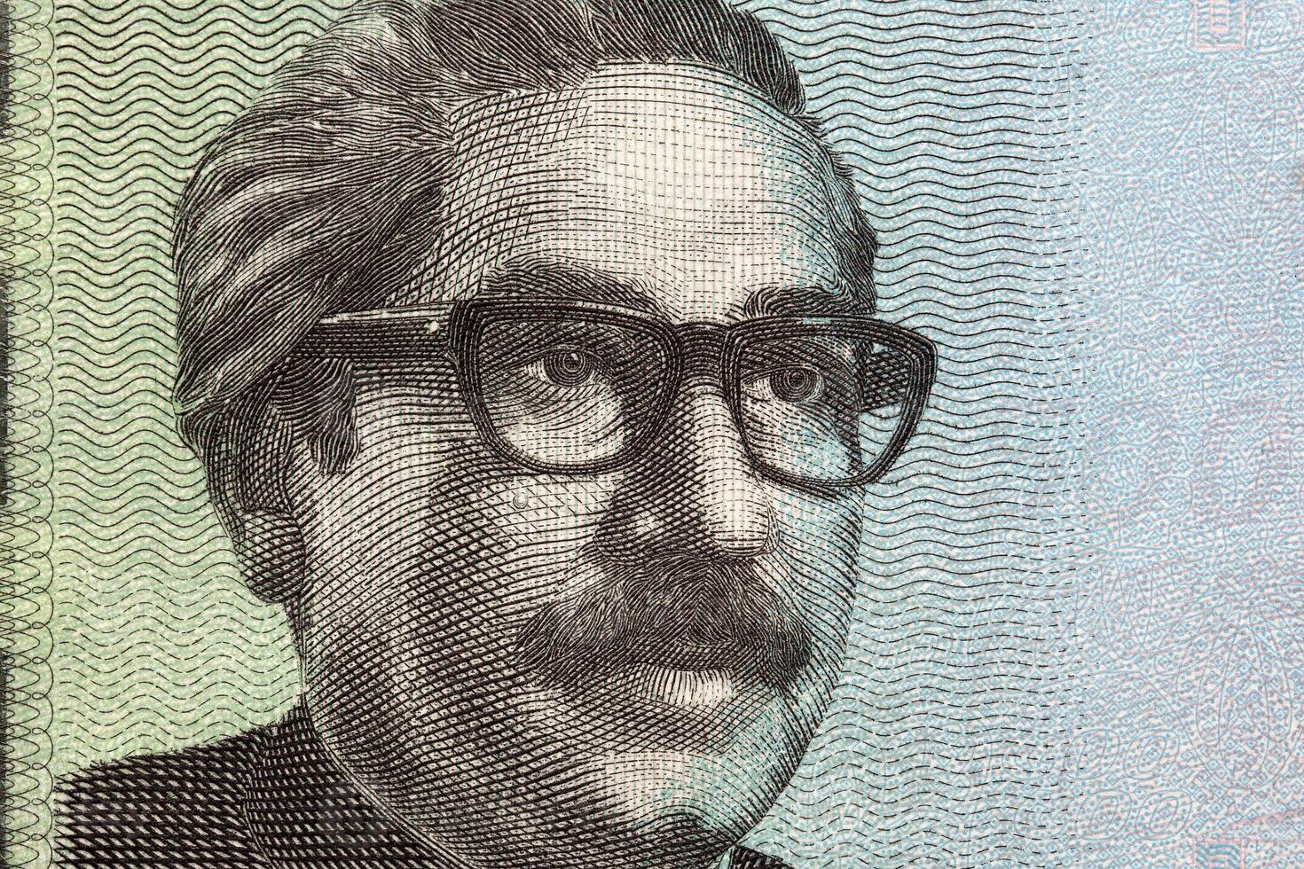 Sheikh Mujibur Rahman a closeup portrait from Bangladeshi money photo