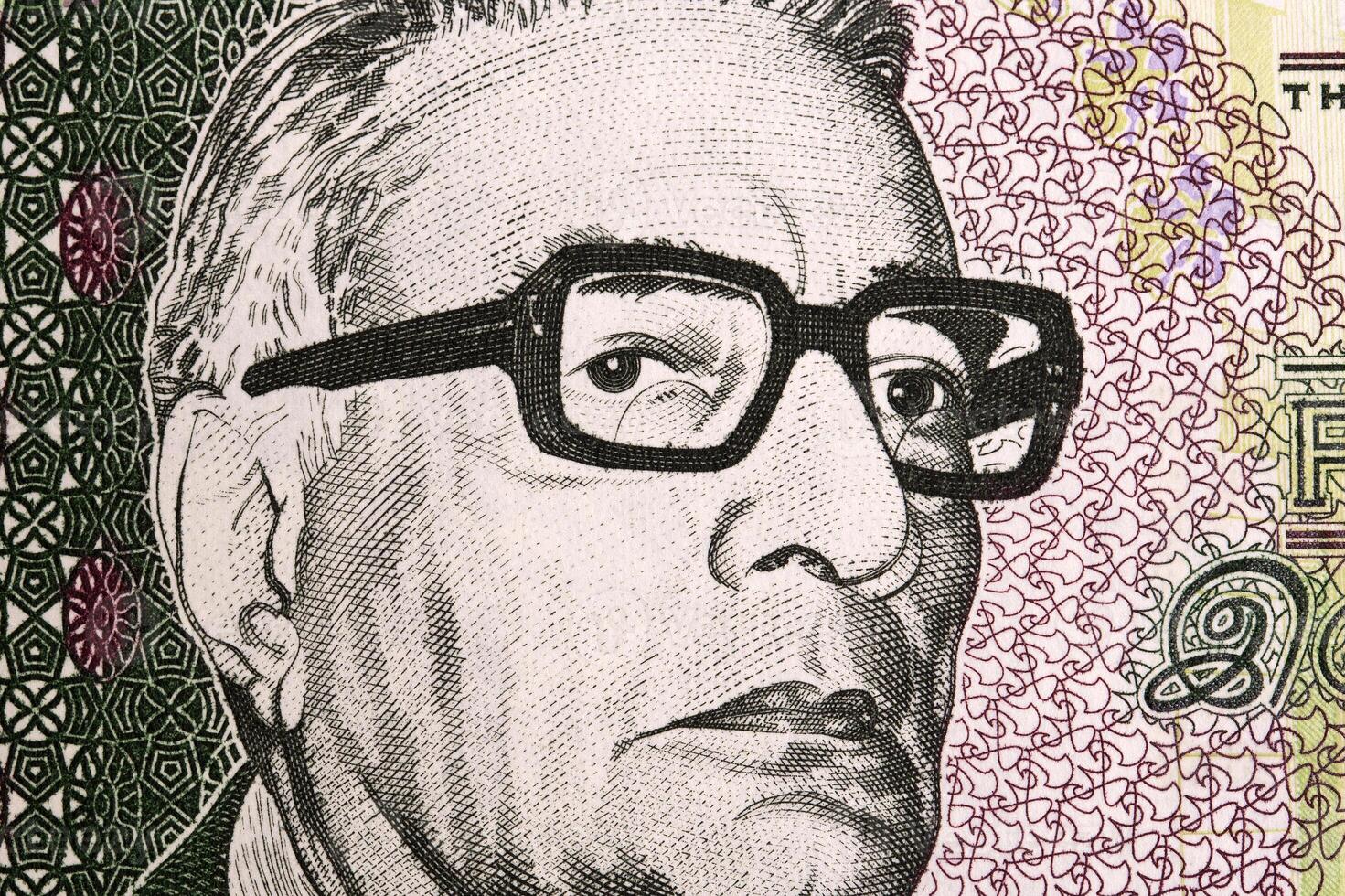 Abdool Razack Mohamed a closeup portrait from Mauritian money photo