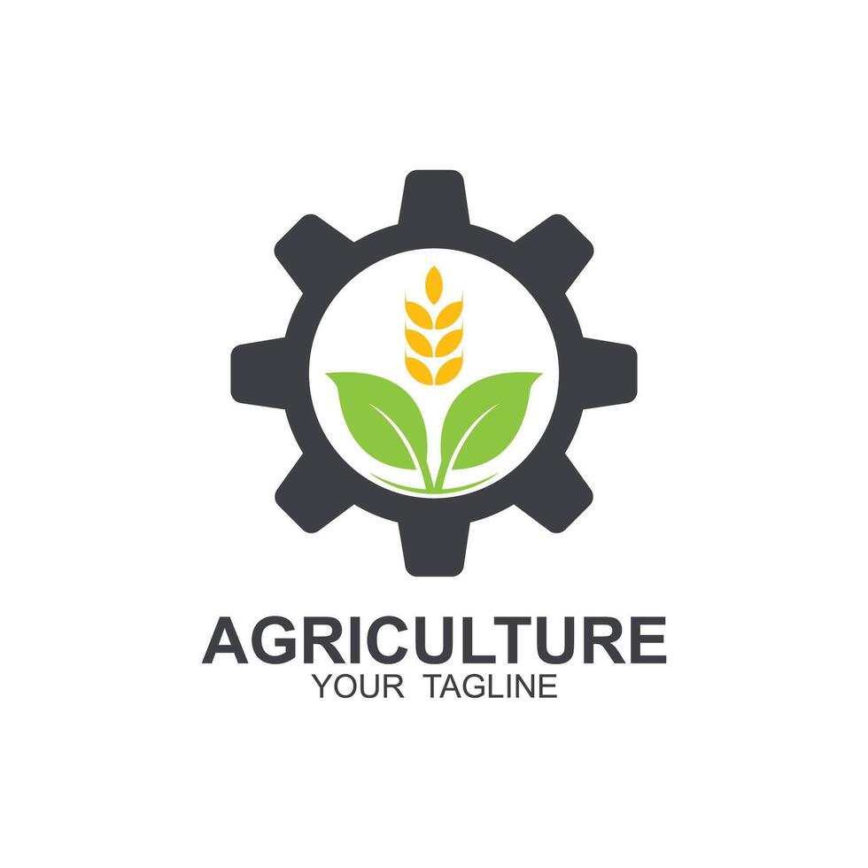 agriculture logo, farm land logo design vector