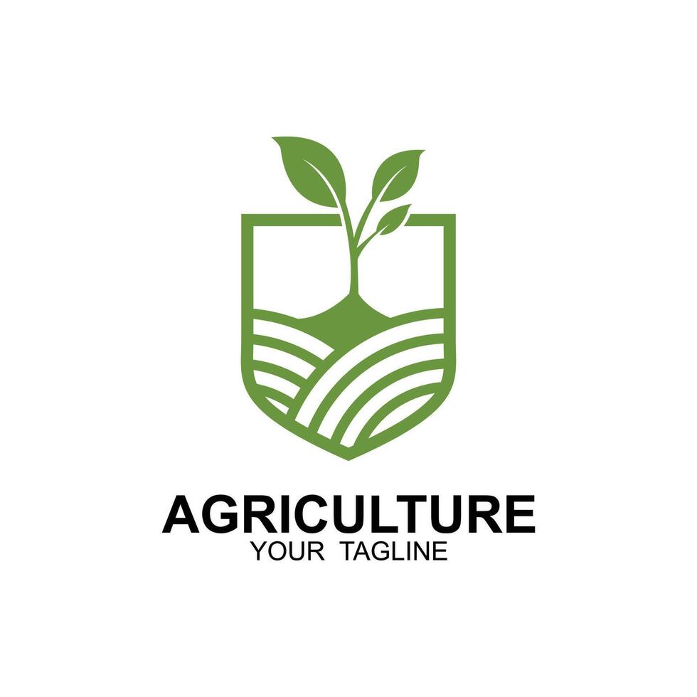 agriculture logo, farm land logo design vector