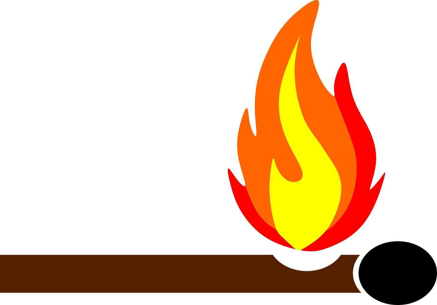 wooden lighter isolated on white. a flat design. fire icon in landscape view vector