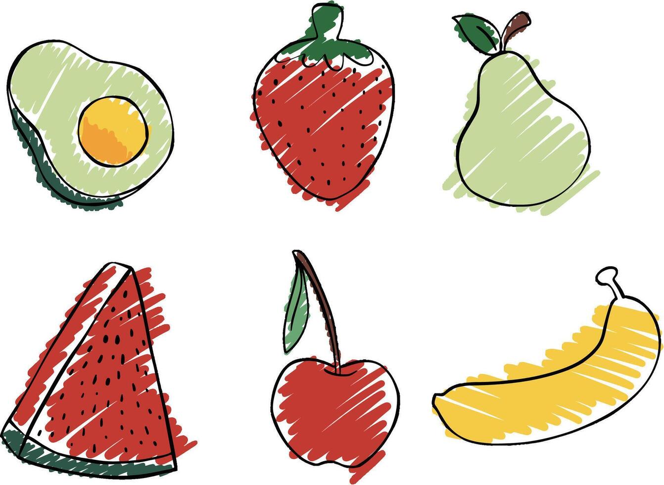 the colorful fruits vector