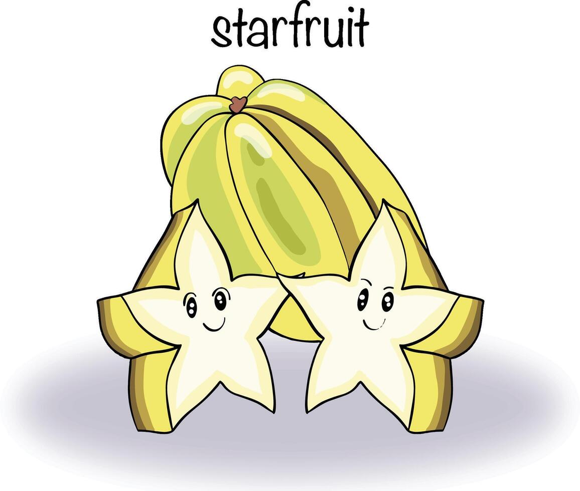 the yellow starfruits vector