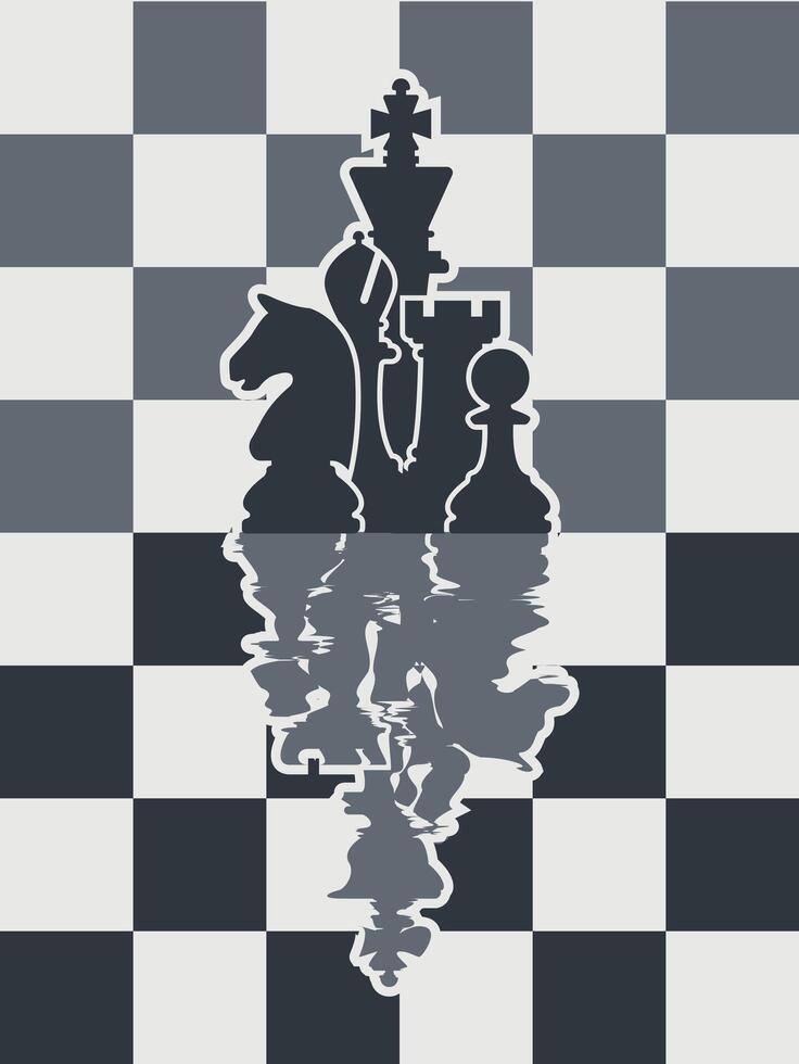 chess template vintage illustration graphic design for web or business vector