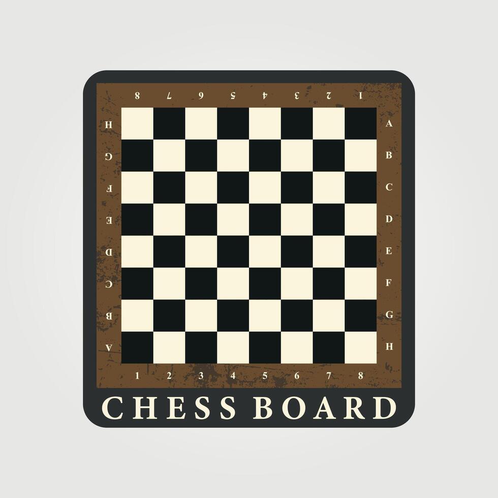 chess board template illustration design with grunge of wood vector
