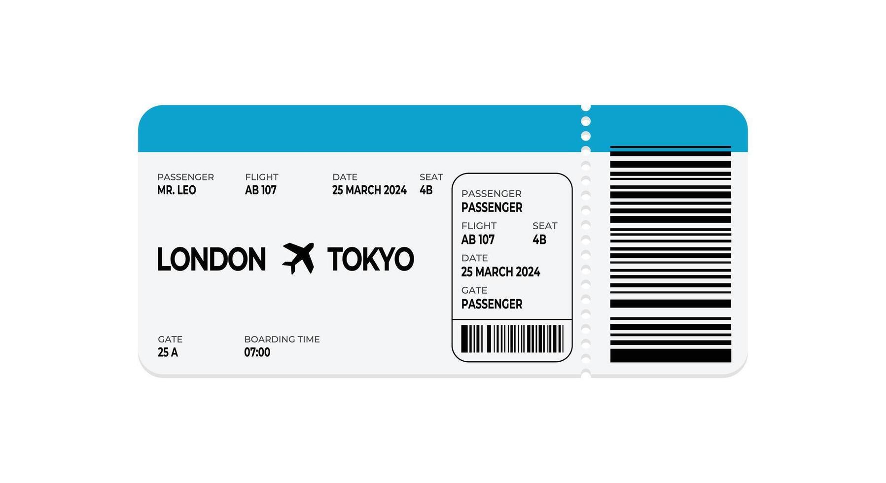 ticket plane flight desain template for transportation vector