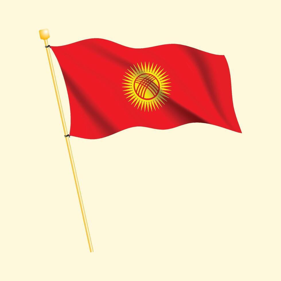 Kyrgyzstan waving flag vector