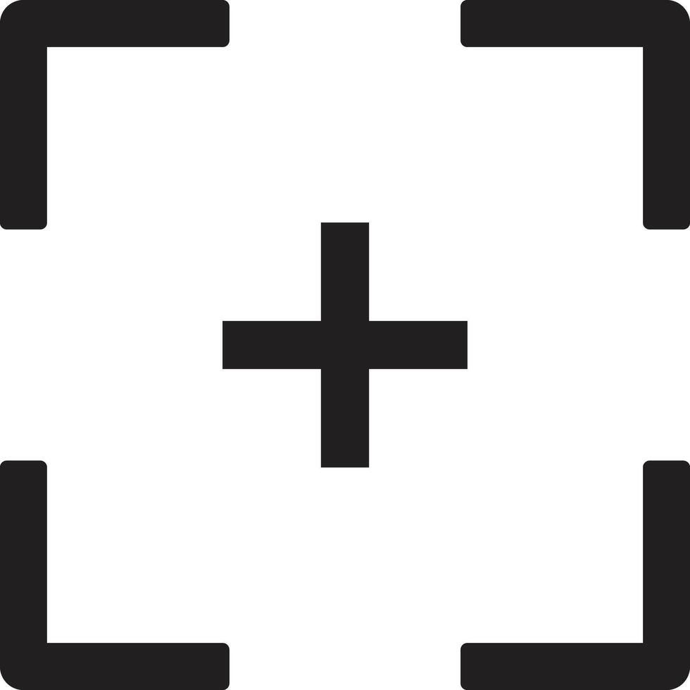 Target with plus icon isolated on white background . Zoom icon . Target plus icon vector