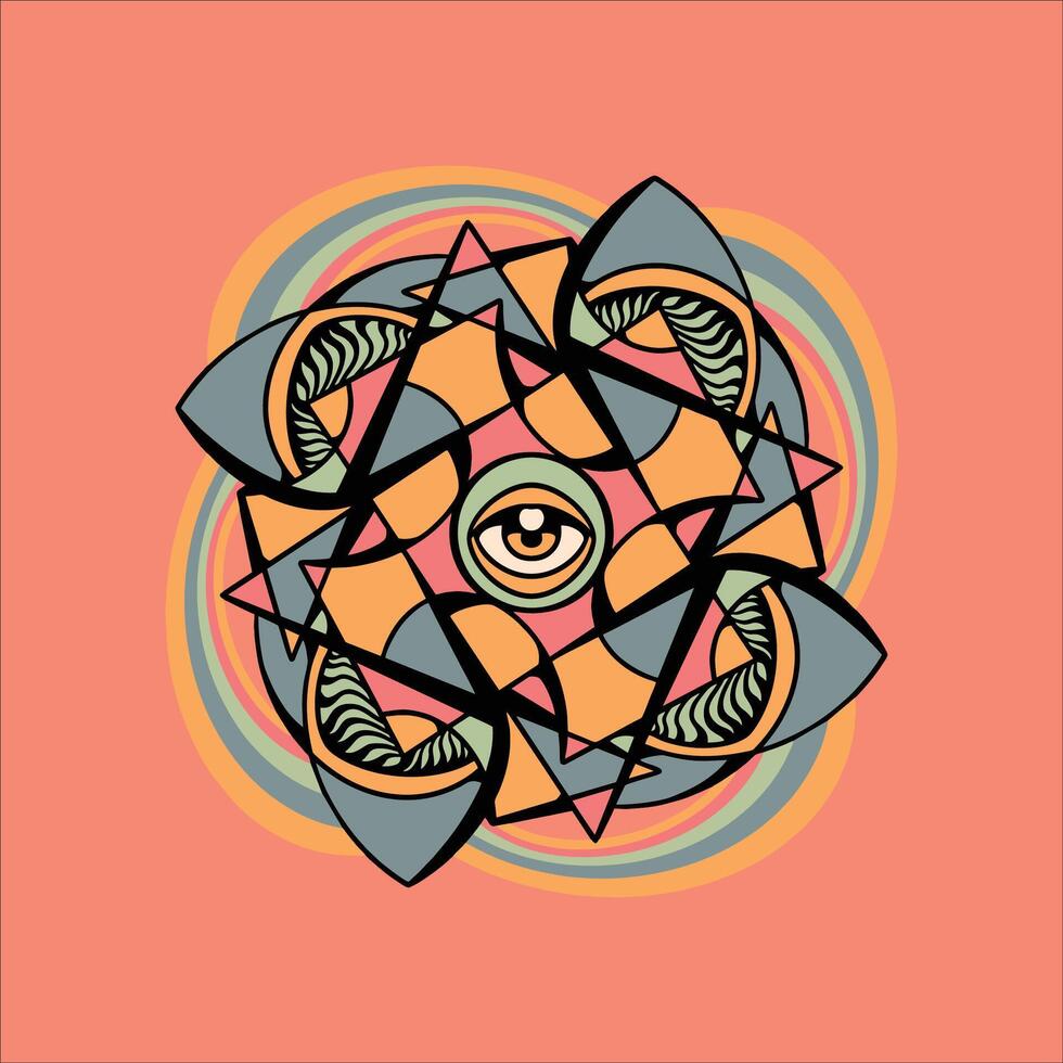 trippy vision illustration design vector