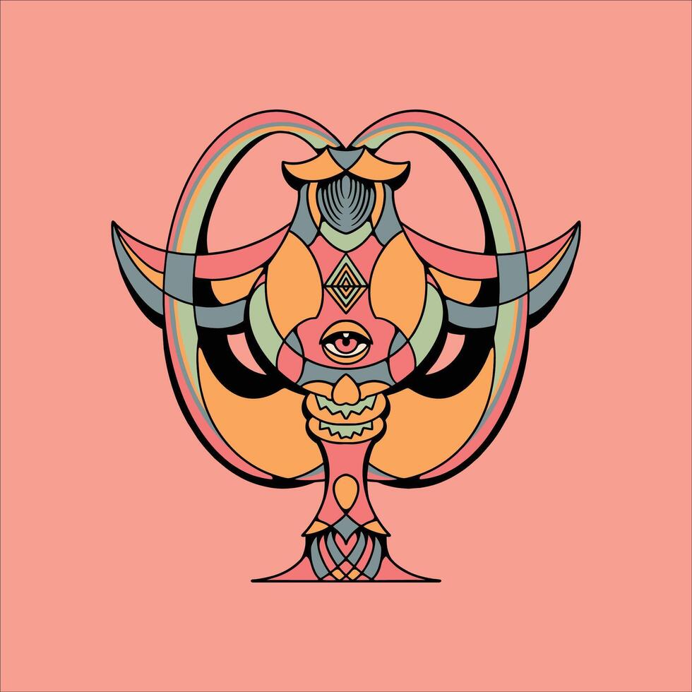 trippy pot illustration design vector