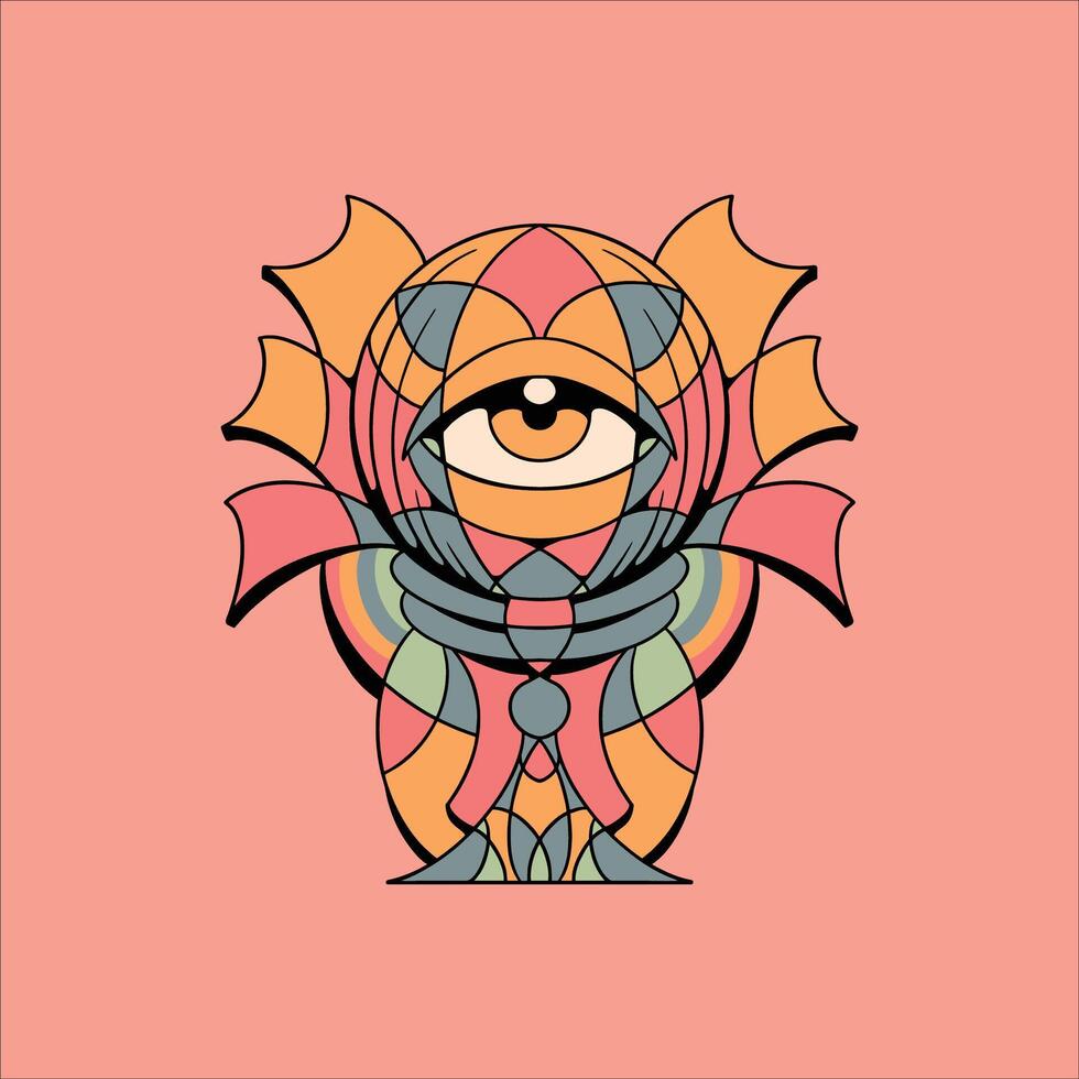 trippy ball illustration design vector