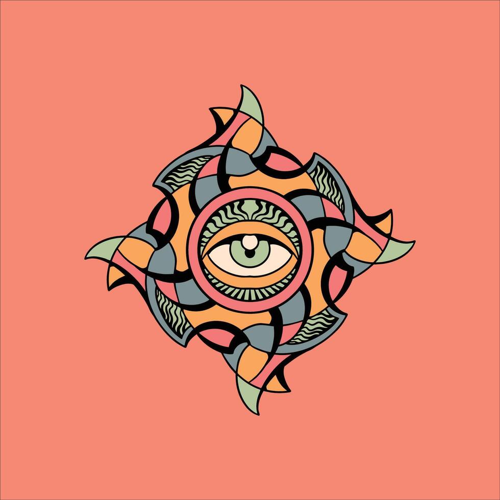 trippy vision illustration design vector