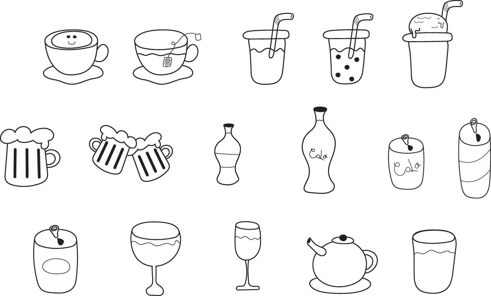 drink beverage cup hand drawn vector