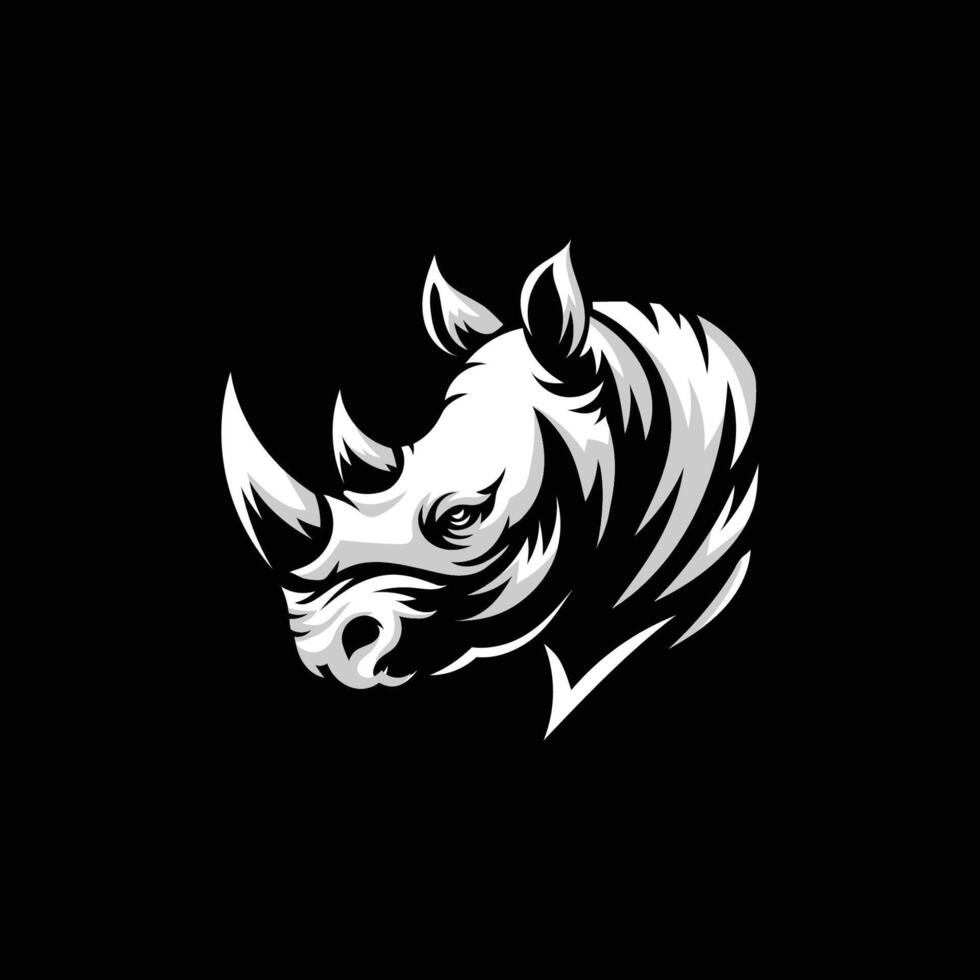 silhouette of a rhino head symbol vector