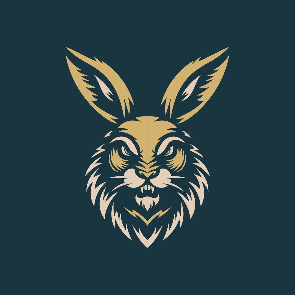 Rabbit head symbol simple minimalist design vector