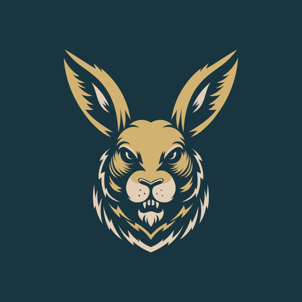 Rabbit head symbol simple minimalist design vector